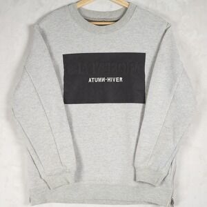 Ariose Years Thick Sweatshirt Gray Embroidered Logo Women's Size Medium